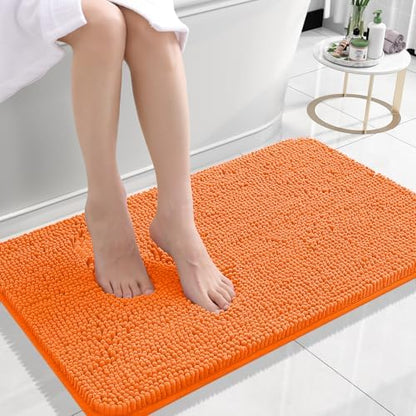 OLANLY Small Bathroom Rugs 24x16, Extra Soft Absorbent Chenille Bath Rugs by OLANLY