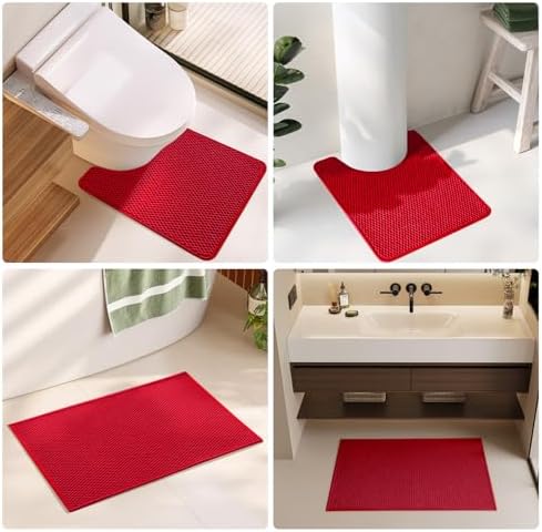 TYUU Christmas Bathroom Rugs Non Slip Washable, Super Absorbent Thin Bath Mat - Image 6