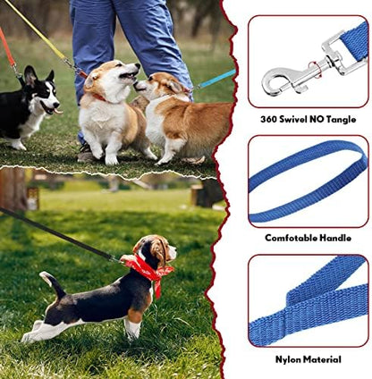 Hillban 24 Pack Nylon Dog Training Leash Bulk 5 ft, Vibrant Colors - Image 4