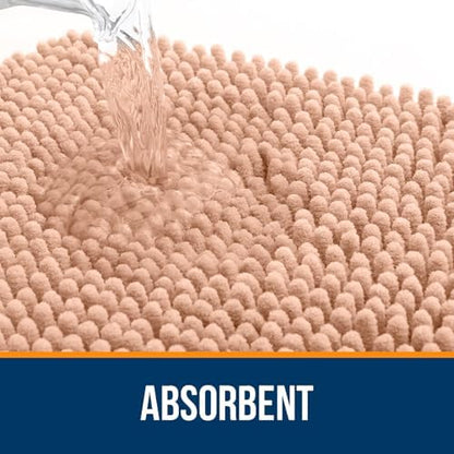 OLANLY Bathroom Runner Rugs 47x24, Extra Soft Absorbent Chenille Bath Rugs - Image 4