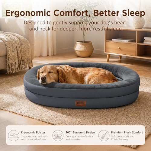 Waterproof Orthopedic Dog Bed for Medium Dogs, Dark Grey - Image 2
