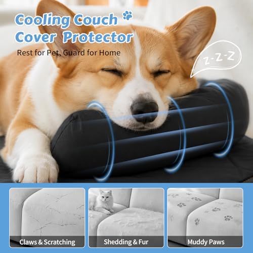Cooling Dog Bed Mats with Neck & Head Support, 35.43 x31.5 inch Black - Image 4