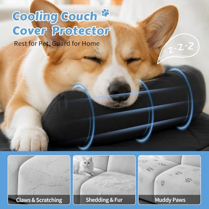 Cooling Dog Bed Mats with Neck & Head Support, 35.43 x31.5 inch Black - Image 4