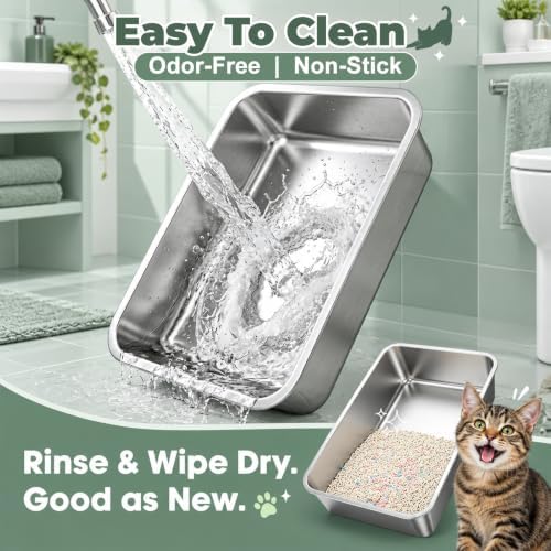 FURTIME Stainless Steel Litter Box - Image 6