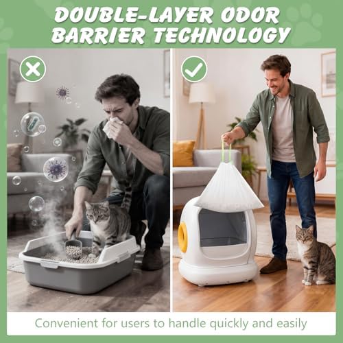 140 Cat Litter Box Liners For Meowant Mw-Sc01/Sc02/Sc09, Drawstring - Image 6