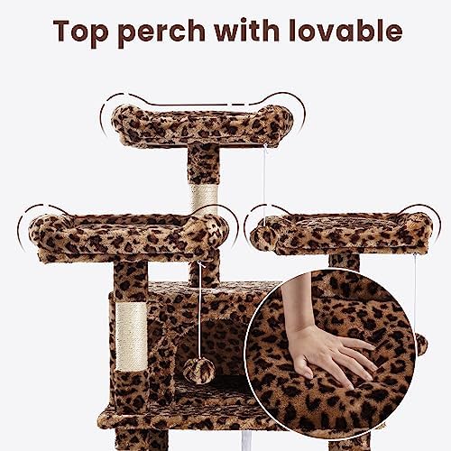 SHA CERLIN 68 Inches Multi-Level Large Cat Tree - Image 4