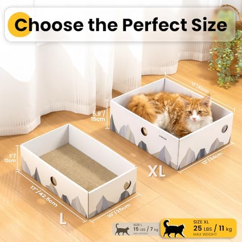 Conlun Cat Scratcher Box, Cardboard Pad, Bed - Image 2