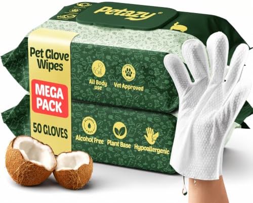 Petazy Pet Glove Wipes for Dogs & Cats by Petazy
