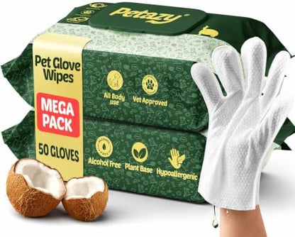 Petazy Pet Glove Wipes for Dogs & Cats by Petazy