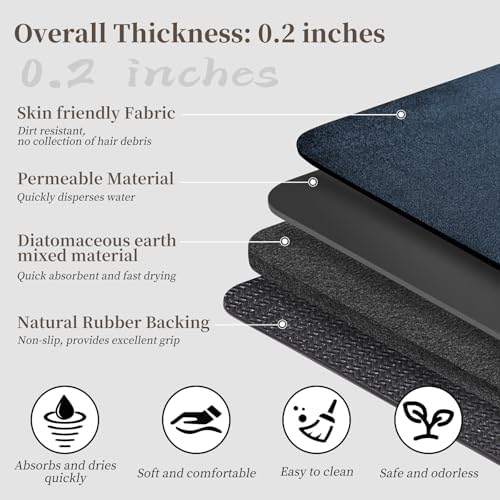 Bathroom Mat Rug Sets 2 Piece Stone Bath Mats - Image 4