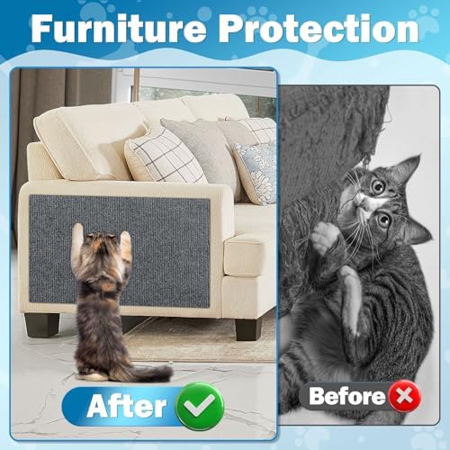 ENONCI 23.6x15.8 Cat Scratcher Mat, Self-Adhesive Cat Scratch Furniture - Image 3