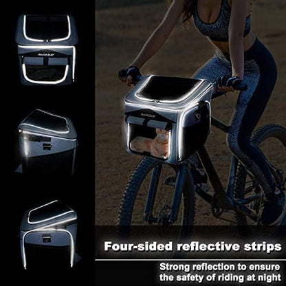 Dog Bike Basket Carrier, Expandable Foldable Soft-Sided Dog Carrier, 2 Open - Image 5