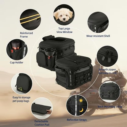 Motorcycle Dog Carrier, Foldable Cat Pet Crate Motorcycle Riding Travel Luggage - Image 7
