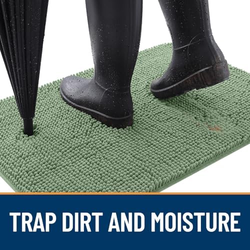 OLANLY Dog Door Mat for Muddy Paws 32x20, Super Absorbent Chenille Mud Mat - Image 2