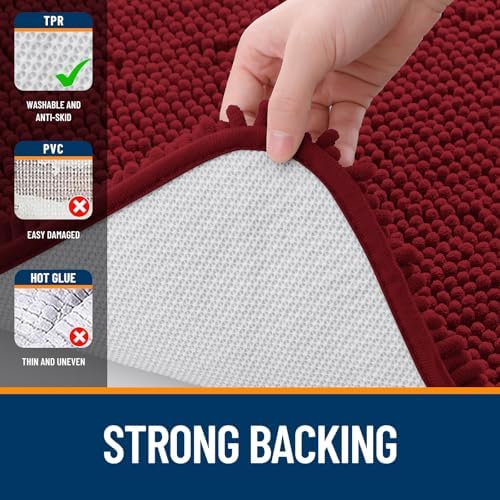 OLANLY Bathroom Runner Rugs 70x24, Extra Soft Absorbent Chenille Bath Rugs - Image 6