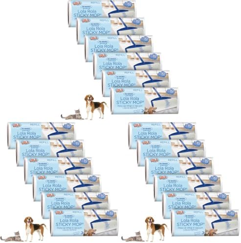 LOLA Rola Sticky Mop Refills, Giant Adhesive Roller, 180 Sheets, Traps Dirt by LolaProducts