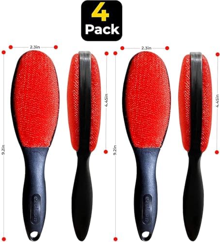 EZCLEAN 4-Pack Red Color Velvet Lint Brush - Image 2
