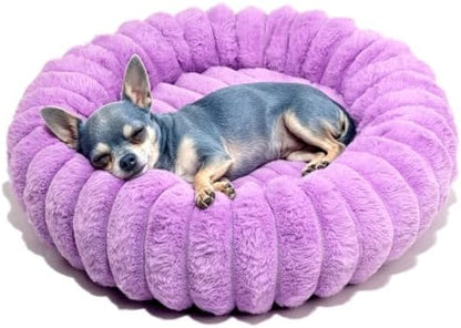 Tiny Donut Pet Bed, 16 Inch Round Calming Bed by ZihapgpzpPetSupplies