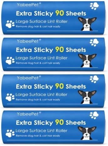 Extra Sticky Large Lint Roller Refills, 6.3'' Giant Lint Roller Refills by Yabeepet