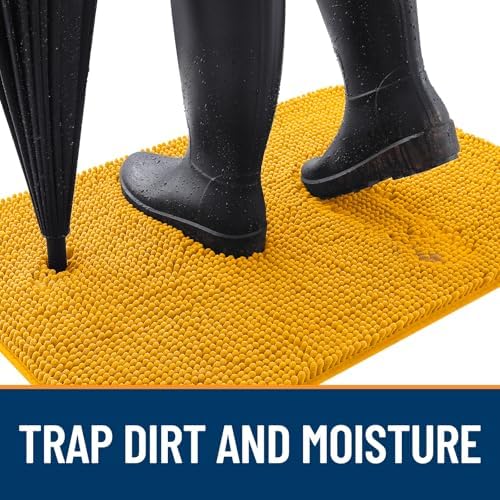 OLANLY Dog Door Mat for Muddy Paws 44x32, Super Absorbent Chenille Mud Mat - Image 2