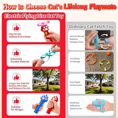 BABORUI Cat Toy Disc Launcher, Rechargeable Interactive Cat Fetch Toy Launcher - Image 2