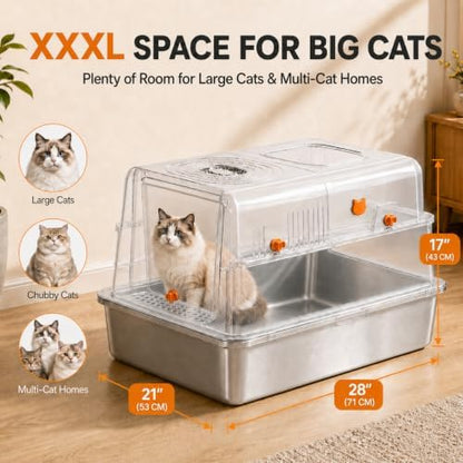 XXXL Stainless Steel Litter Box - Image 2