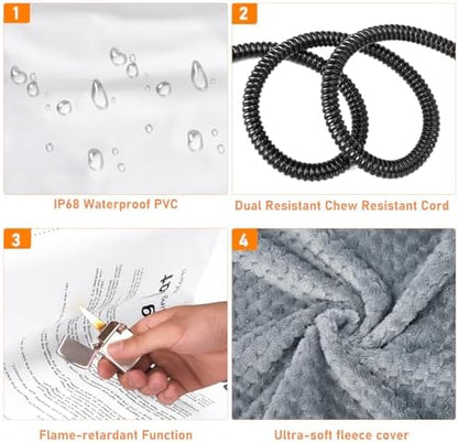 INVENHO Heated Cat Bed, Waterproof Adjustable Temperature Dog Cat Heating Pad - Image 7