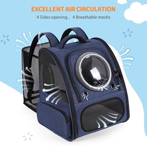 Bubble Cat Backpack Carrier, Expandable Cat Carrier Backpack, Breathable Pet - Image 5