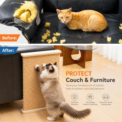 PETKARAY Under Furniture Extended Couch Corner Cat Scratching Post - Image 5