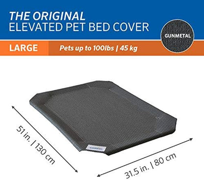Coolaroo The Original Elevated Pet Bed Replacement Cover, Large Gunmetal - Image 3