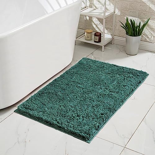 CozeCube 32"x20" Hunter Green Non Slip Microfiber Bathroom Rug Washable - Image 2