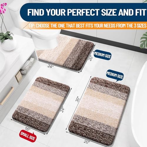 OLANLY Small Bathroom Rugs 24x16, Extra Soft Absorbent Microfiber Bath Rugs - Image 2