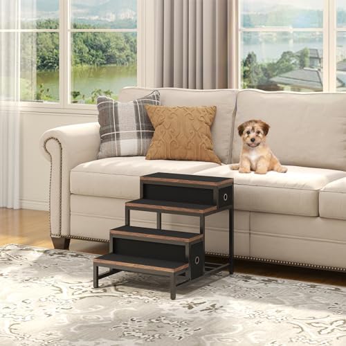 Saudism Pet Bunk Bed with Removable Stairs and 2 Drawers, Dogs/Cats Window Perch - Image 6