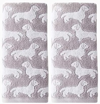 SKL Home Dog Hand Towel Set-2pc, 100% Cotton, Reversible by SKLHomebySaturdayKnightLtd