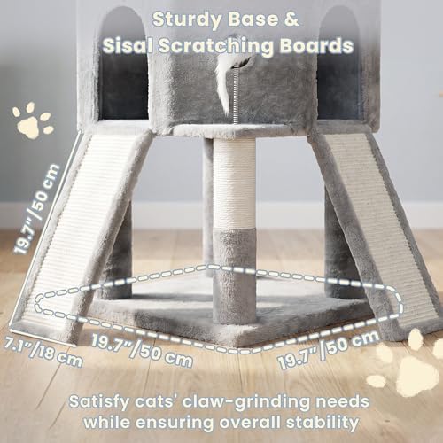 Cat Tree, 73-Inch Sturdy Corner Cat Tower - Image 4