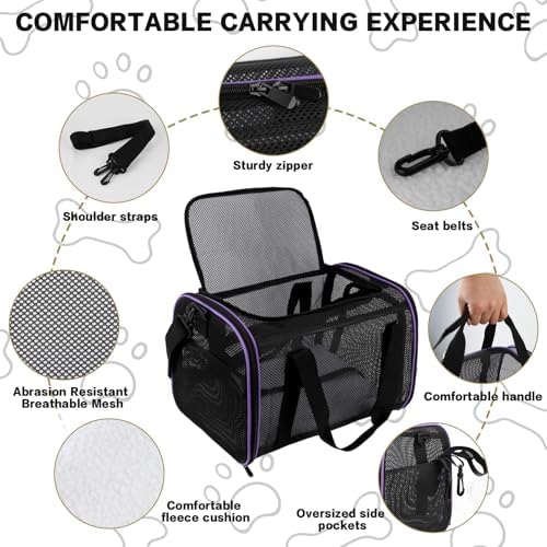 Cat Carrier, Soft-Sided Pet Carrier Bag, Breathable Mesh - Image 3