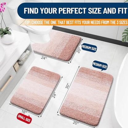 OLANLY Bathroom Runner Rug 44x24, Extra Soft Absorbent Microfiber Bath Rugs - Image 2