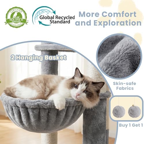 Cat Tree, 73-Inch Sturdy Corner Cat Tower - Image 5