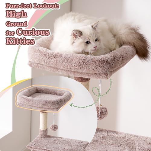 Heybly Cat Tree with Toy, 49.2 inch Cat Tower - Image 4