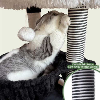 49.2in Multi Level Cat Tree Tower Sisal Scratching Post Condo Hammock - Image 5