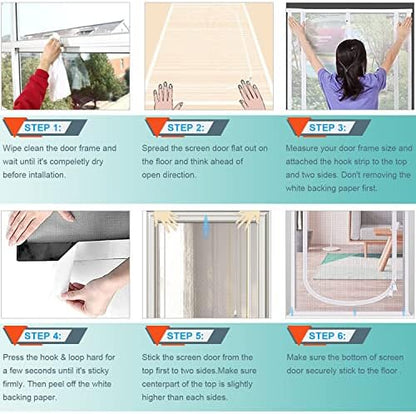 Upgraded Reinforced Pet Screen Door Thickened Cat Resistant Mesh Screen Door - Image 7