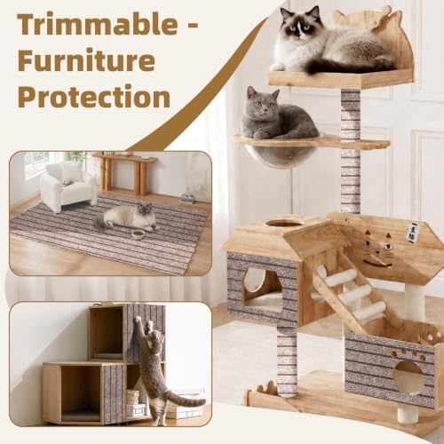 SEPAZON Cat Scratch Furniture Protector, Adhesive Climbing Carpet Mat - Image 2