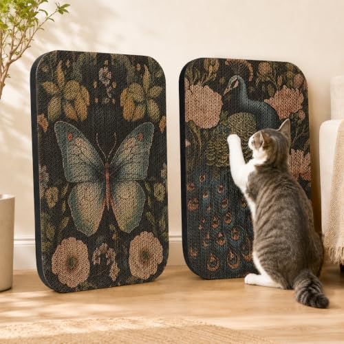 2 Pack Cat Wall Scratcher, Art Cat Scratching Board by LESISSMER