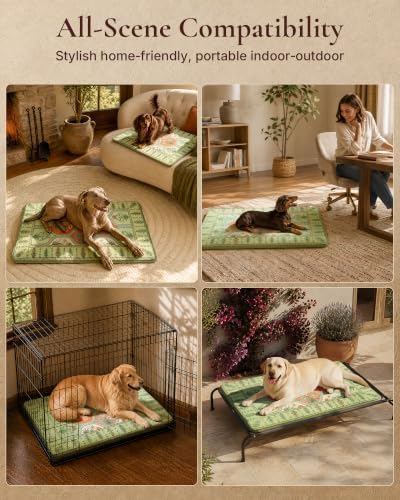 Exsnugy Dog Crate Pad, Boho Washable Dog Bed Mats - Image 6