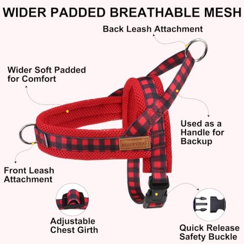 BEAUTYZOO Dog Harness Medium Sized and Leash Set, No Pull Step in Pet Vest - Image 2