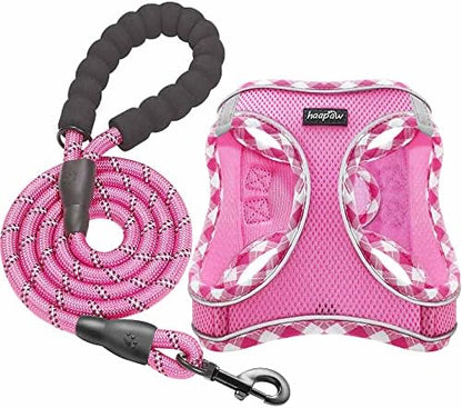 haapaw Dog Harness with Leash Set, No Pull Adjustable Reflective Step-in Puppy by haapaw