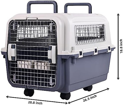 Elevon Plastic Kennels Pet Carrier Rolling Plastic Airline Approved Wire Door - Image 3