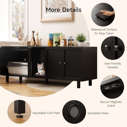 ONBRILL 63 Inches Cat Litter Box Enclosure - Image 6