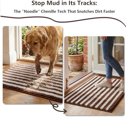 Chenille Bathroom Rug Non Slip Washable, Absorbent Bath Mat - Image 4