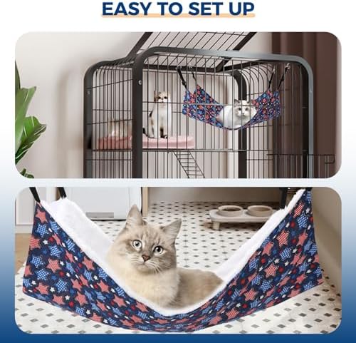Admaison Cat Hammock for Cage Hanging Reversible 2Pack, Pet Hammock Bed - Image 6